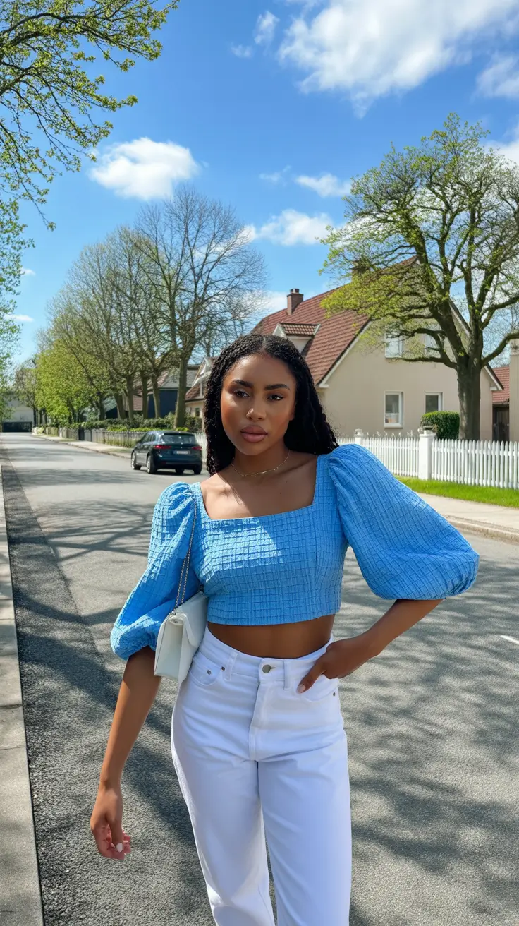 outfits for black women spring Blue Sky Romance