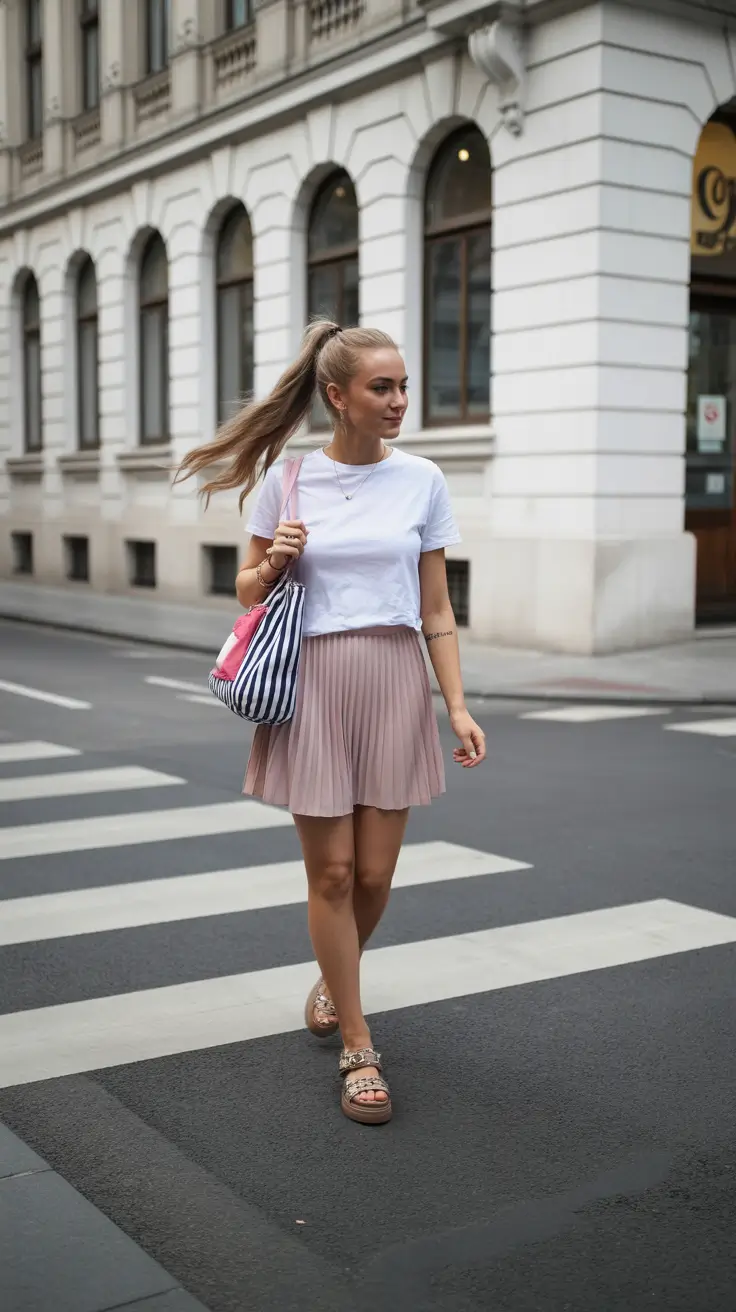Casual skirt outfits 2026 Playful City Motion