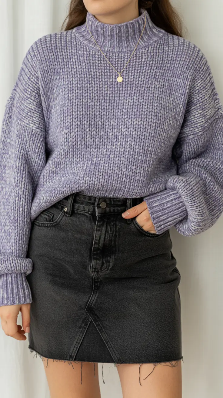 Casual skirt outfits 2026 Soft Texture Contrast