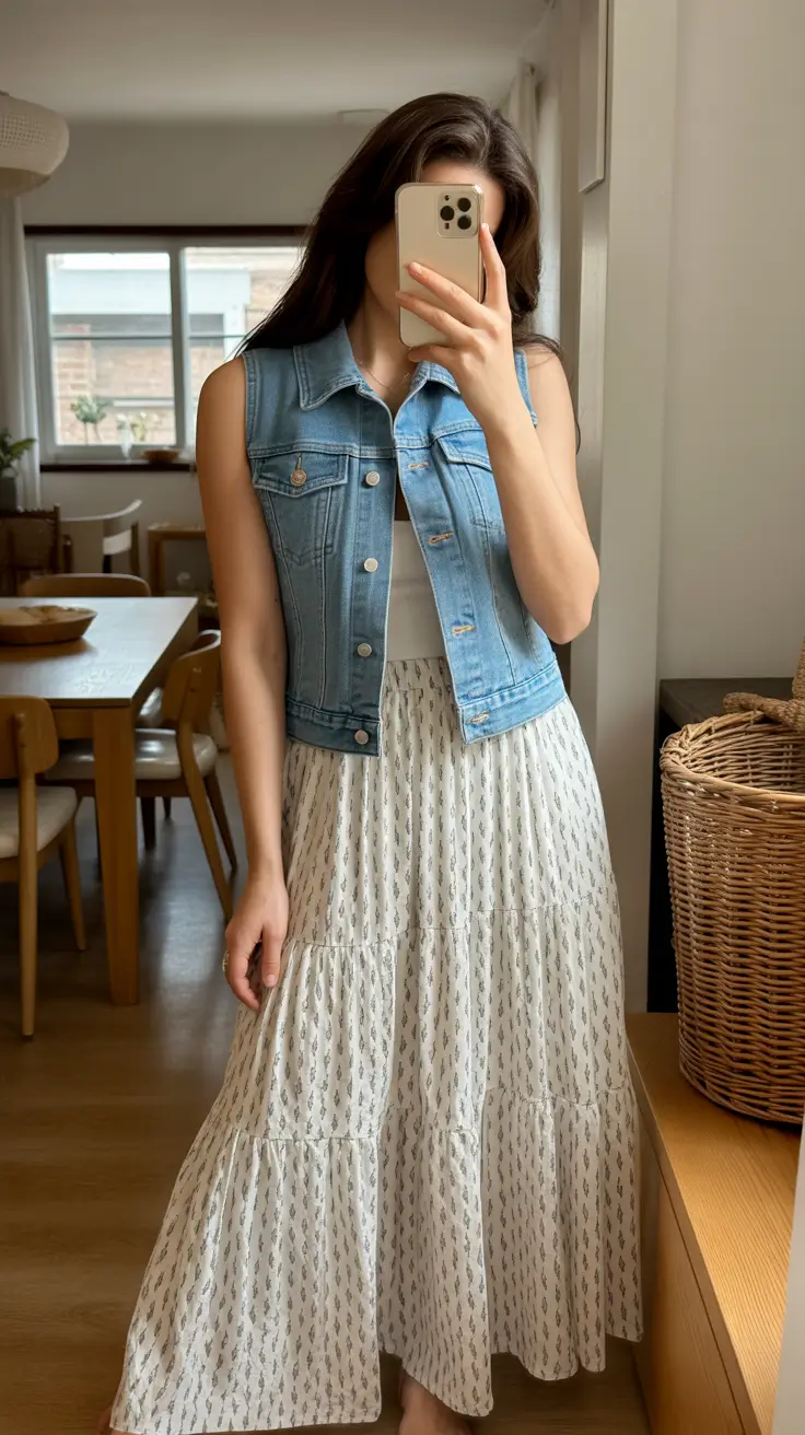 Casual skirt outfits 2026 Denim Whispers