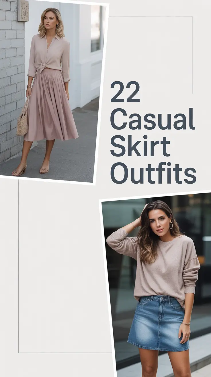 Casual Skirt Outfits 2026: Stylish Ideas for Every Season — From Long Denim to Black Satin Elegance