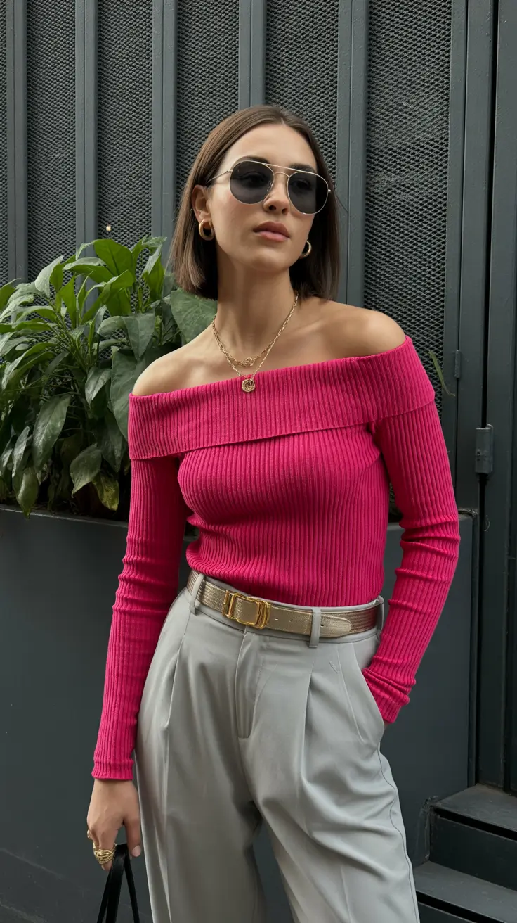 Chic sweater outfits 2026 Hot Pink Power Modern Grace