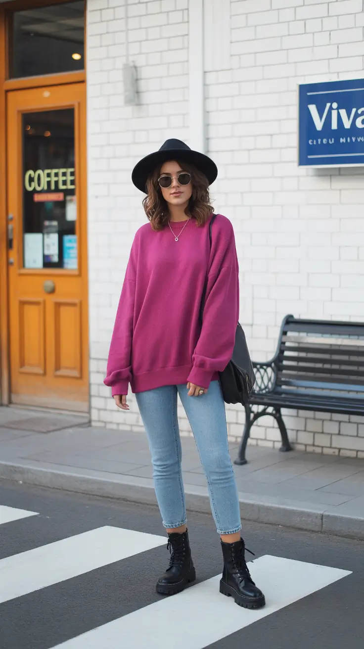 Chic sweater outfits 2026 Magenta Street Cool