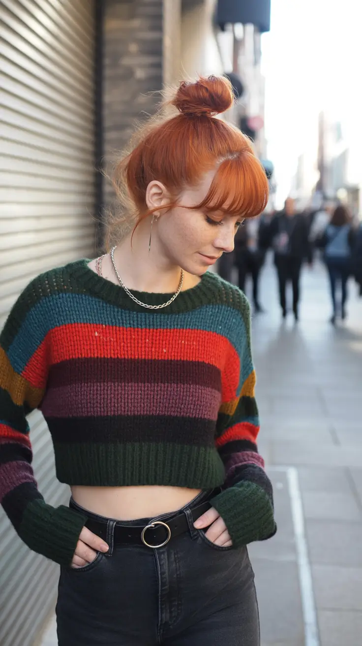 Chic sweater outfits 2026 Striped Energy and Streetlight Confidence