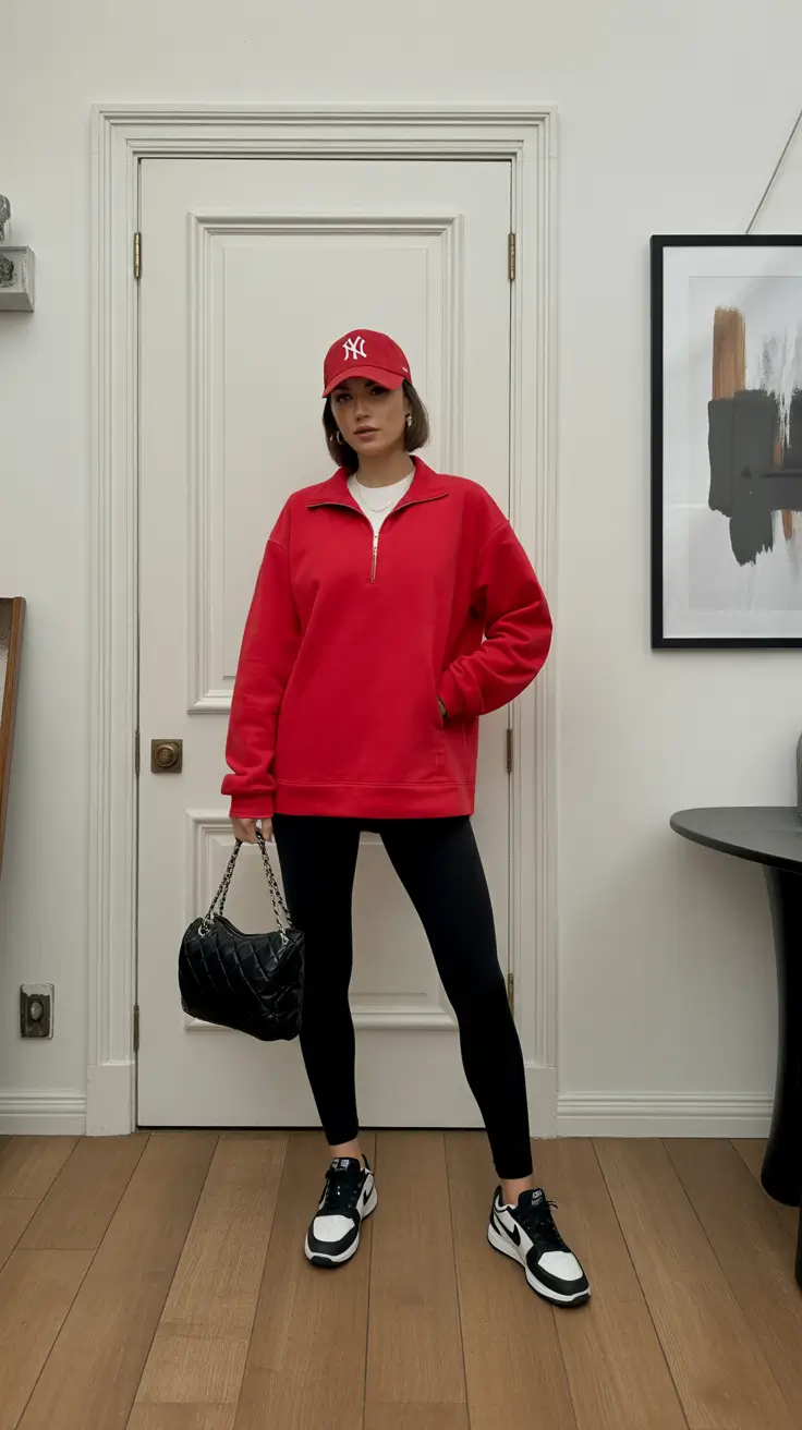 comfy outfits for school Sporty Red Vibes