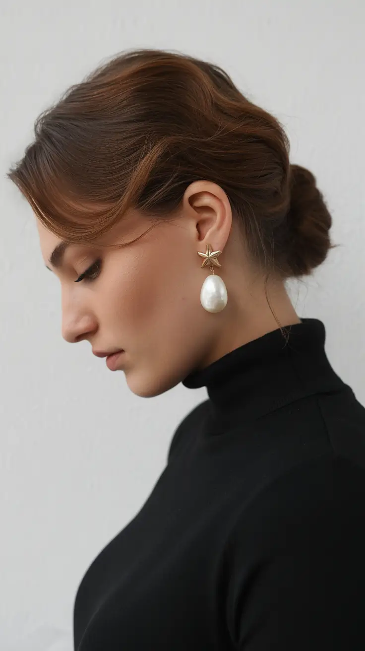 Cool-tone brunette hair color 2026 Elegant Espresso Bun with Neutral Depth