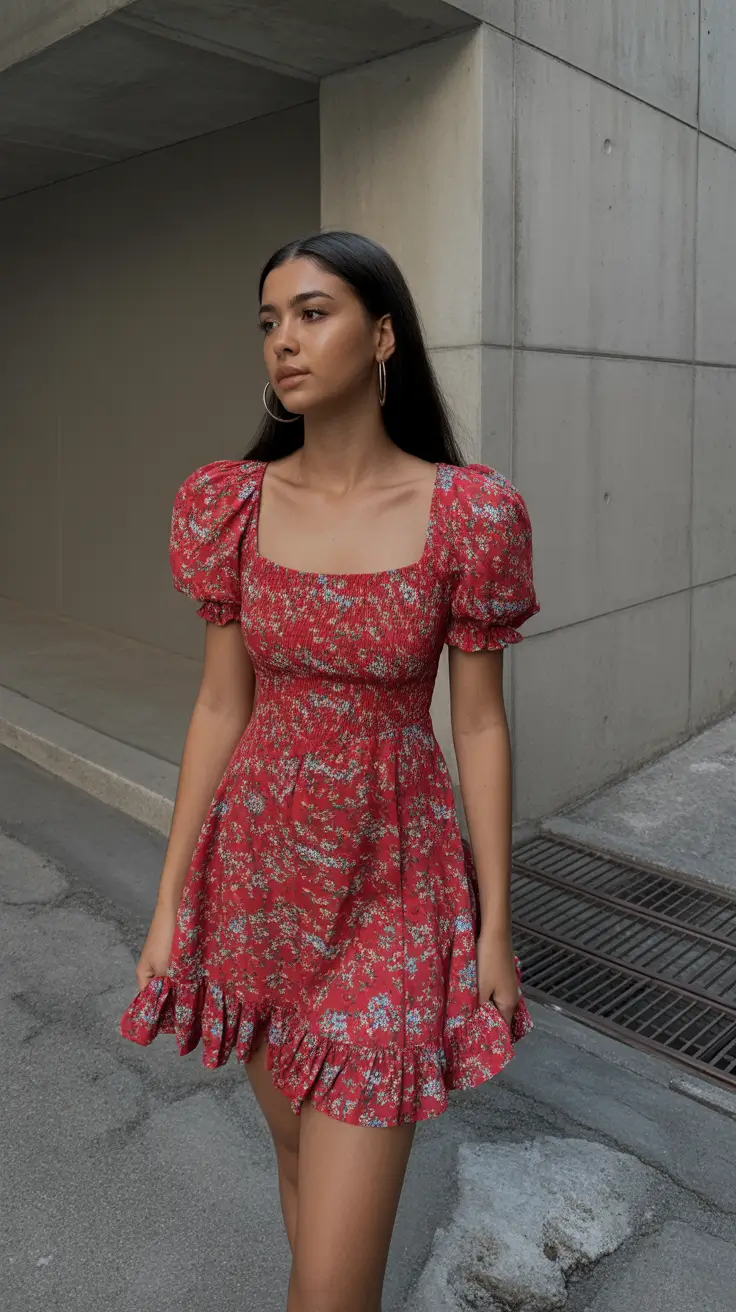 Cute everyday outfits 2026 Red Floral Charm