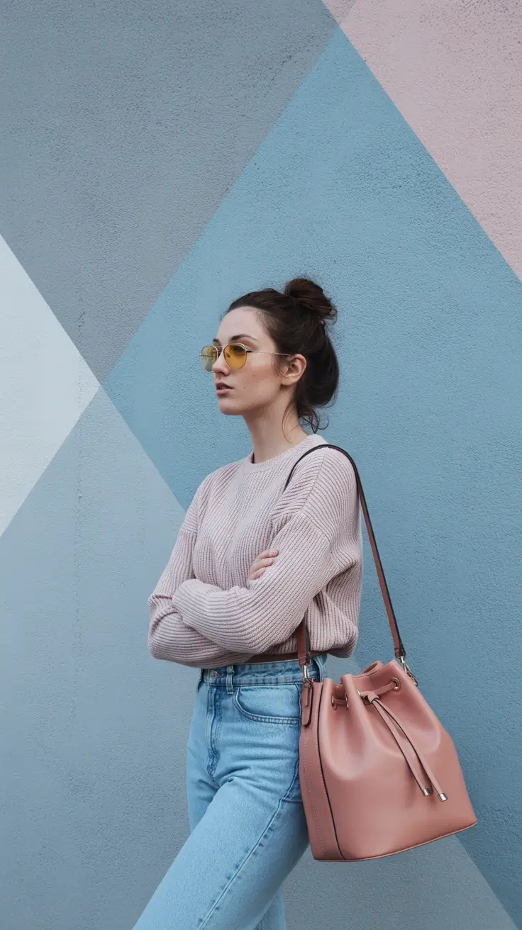 Cute everyday outfits 2026 Blush Knit & Soft Geometry