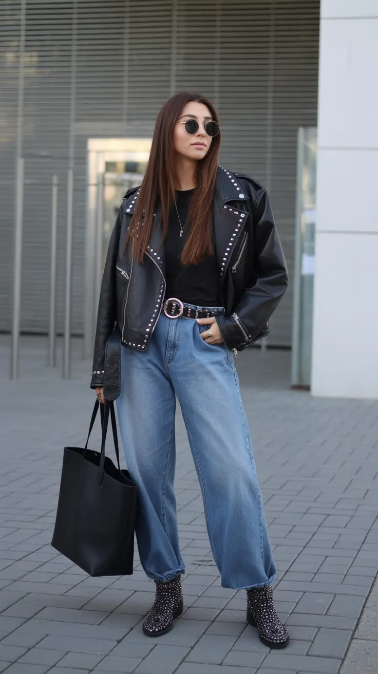 cute outfits for women 2026 Studded Cool Girl Vibe