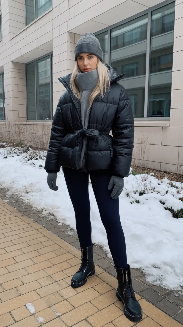 cold weather outfits winter Monochrome Layers in Frosty Blue
