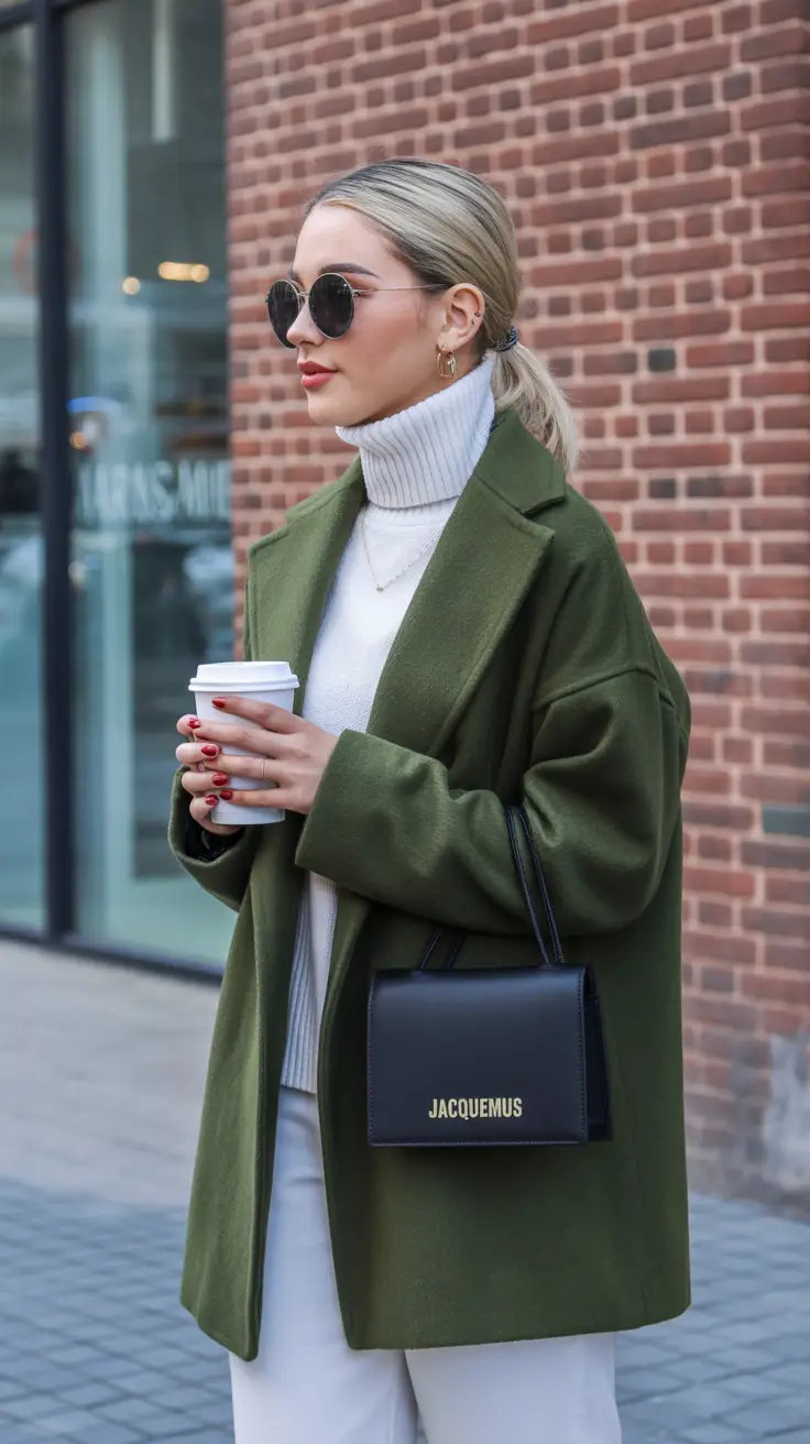 cold weather outfits winter Olive Green Sophistication