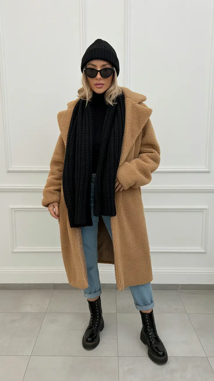 cold weather outfits winter Camel Dream in Cozy Layers