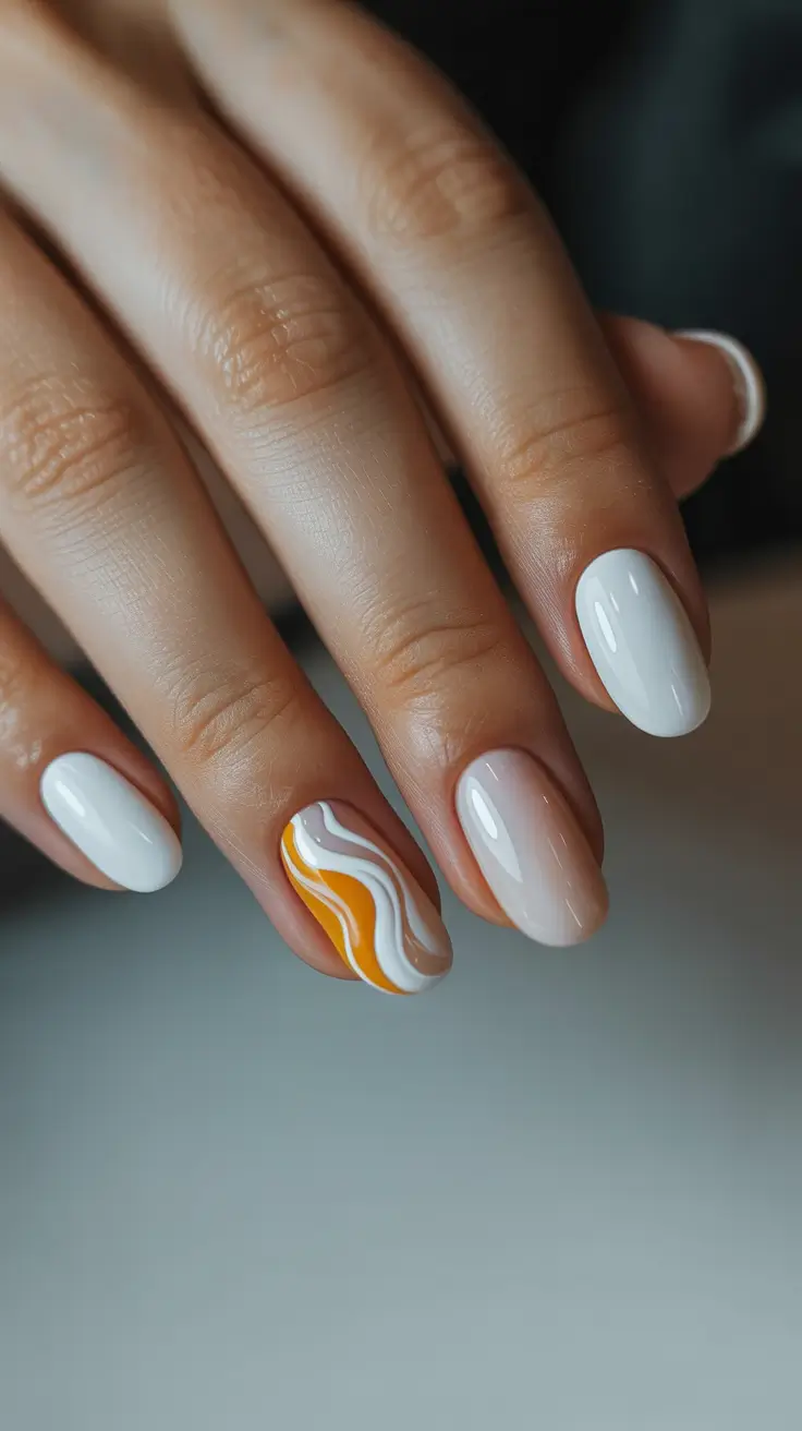 Gel Nail Trends Christmas 2025 Honey Swirl Chic