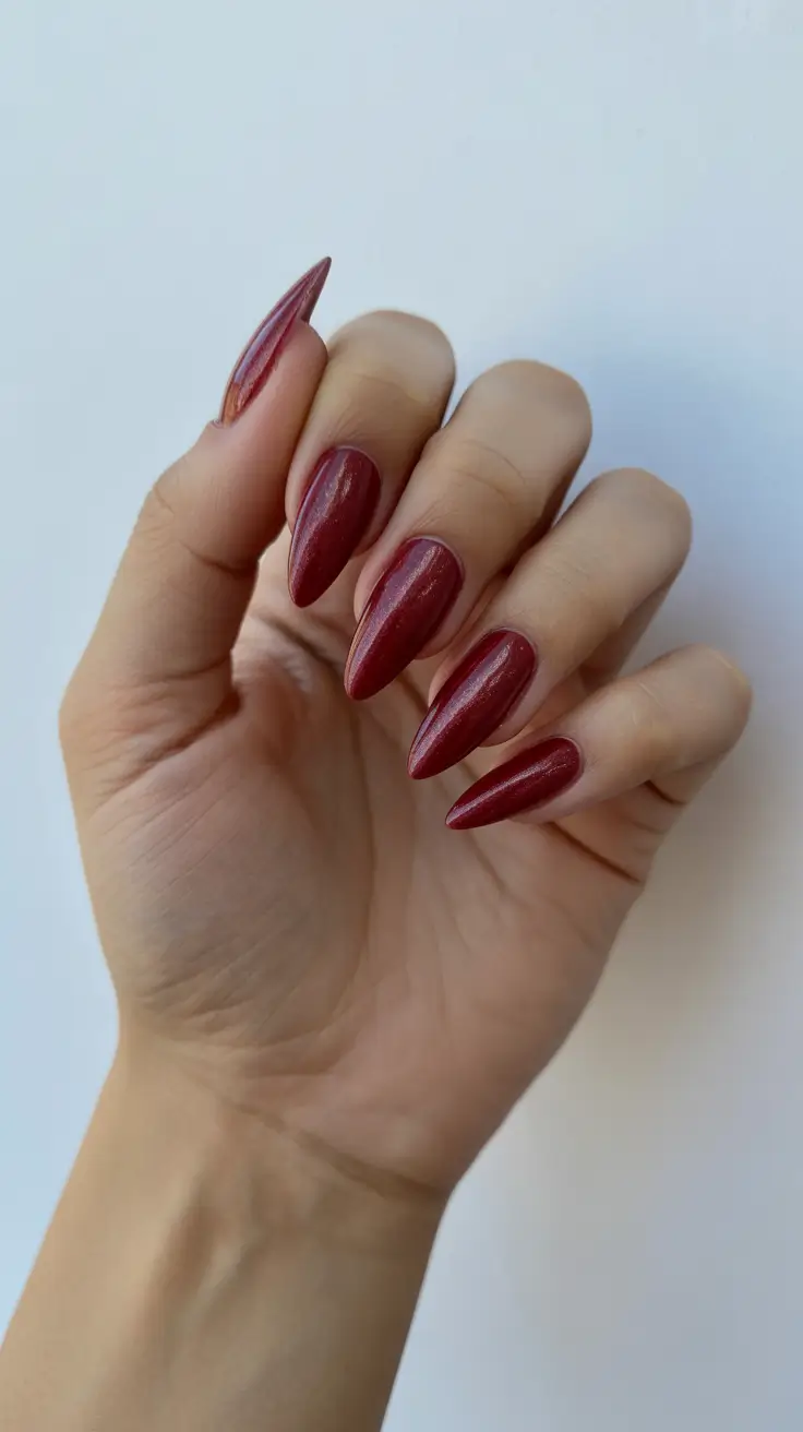 Gel Nail Trends Christmas 2025 Cranberry Spark