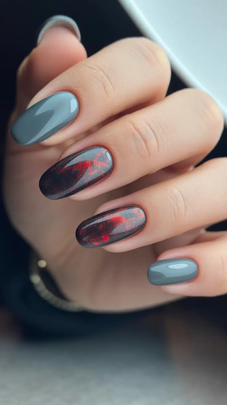 Gel Nail Trends Christmas 2025 Ember Smoke Magic