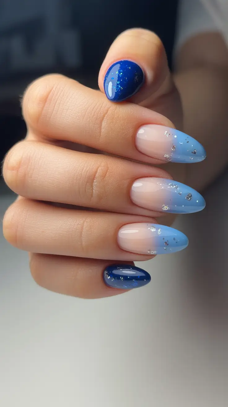 Gel Nail Trends Christmas 2025 Frozen Sky Gradient