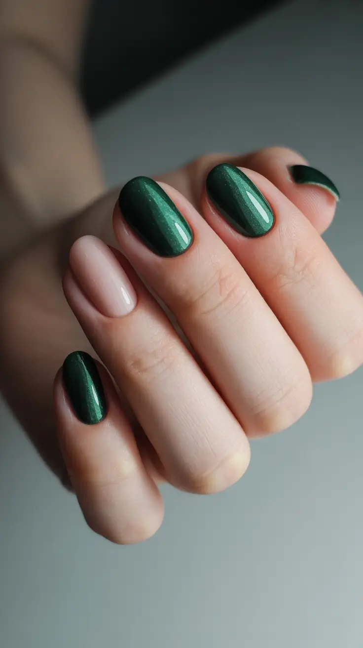 Gel Nail Trends Christmas 2025 Evergreen Luxe