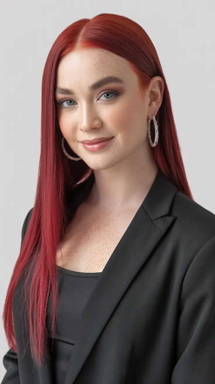 Hair color ideas 2026 Vivid Red Elegance