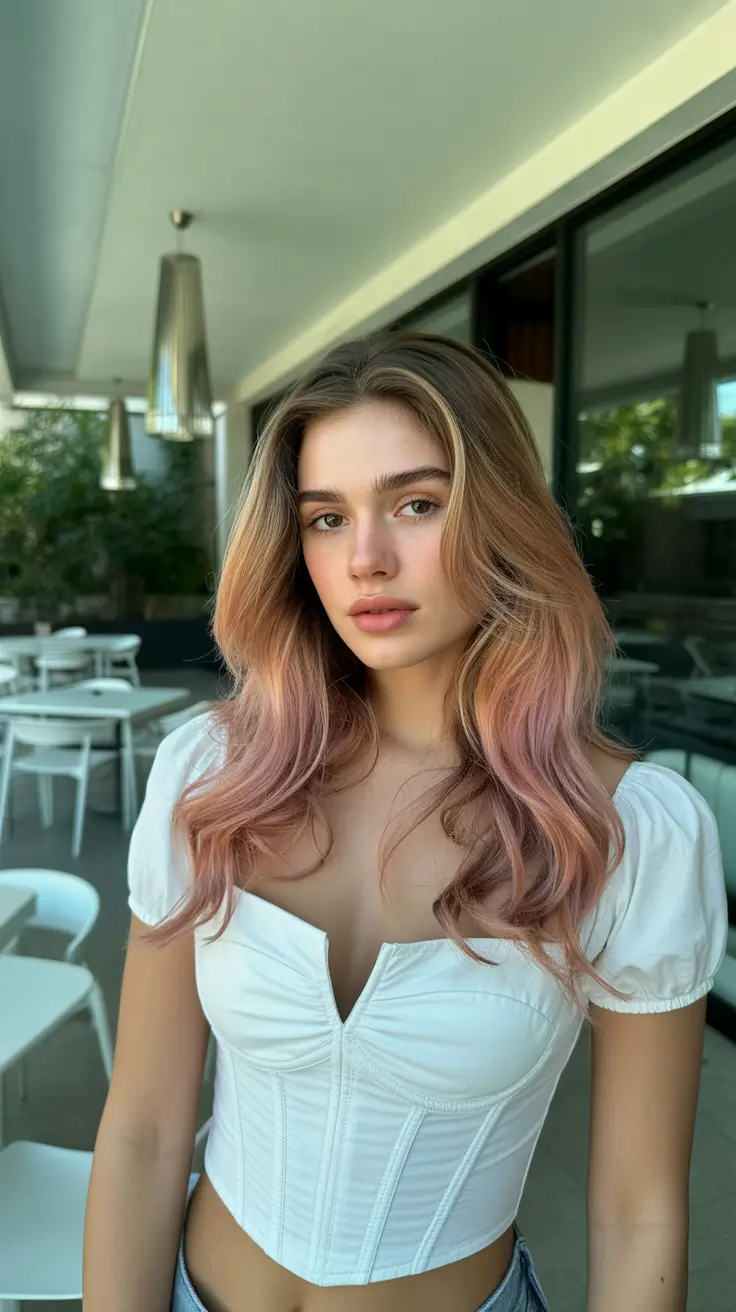 Hair color ideas 2026 Rosy Blonde Balayage