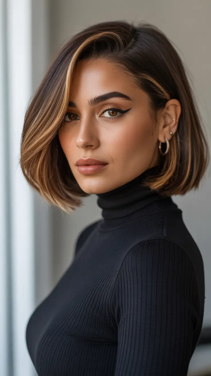 Hair color ideas 2026 Golden Brunette Bob