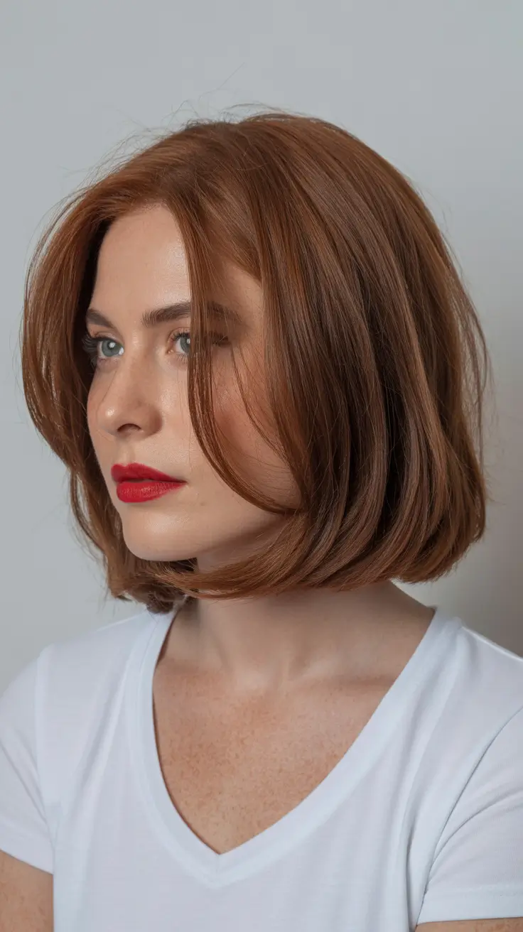 hair color ideas to look younger short Copper Bob with a Modern Twist