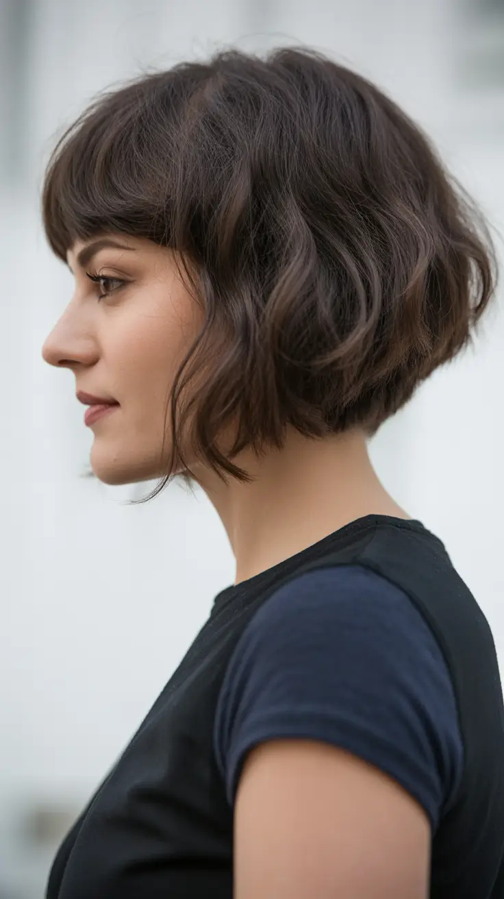 hair color ideas to look younger Soft Mocha Textured Bob
