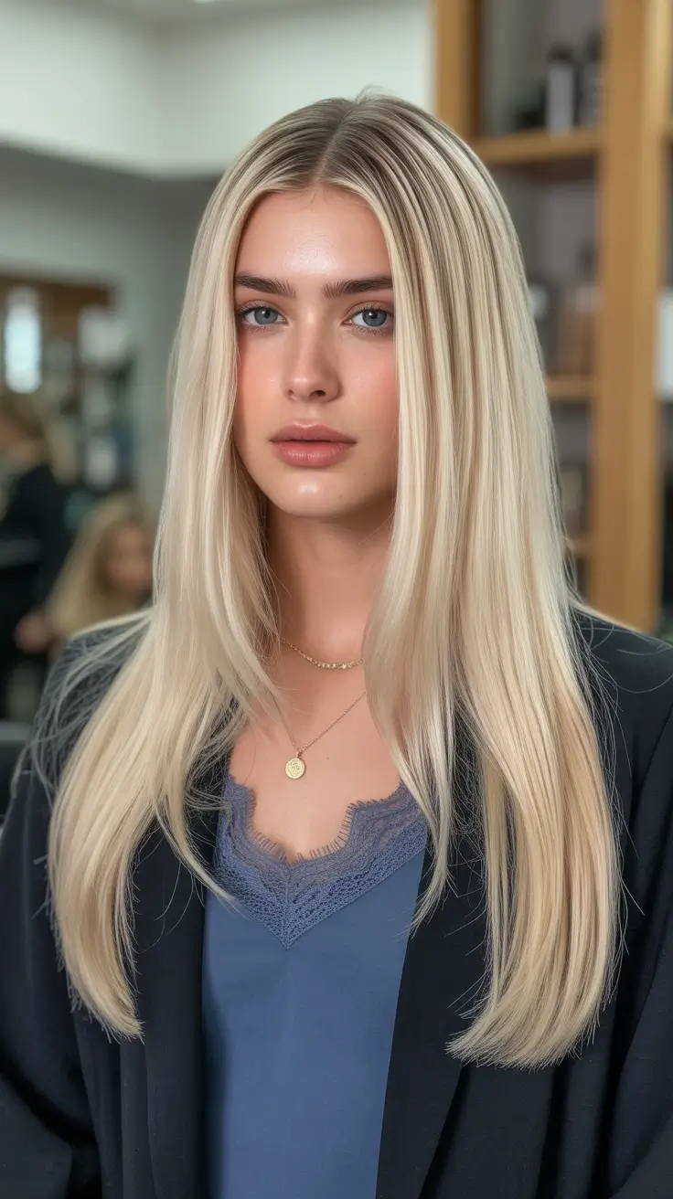 Honey blonde hair color 2026 Platinum Honey Sleek Layers