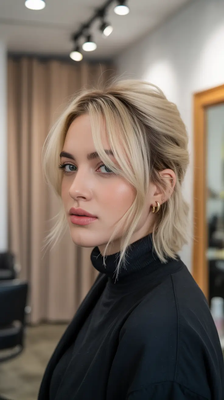 Honey blonde hair color 2026 Textured Honey Updo with Face-Framing Layers