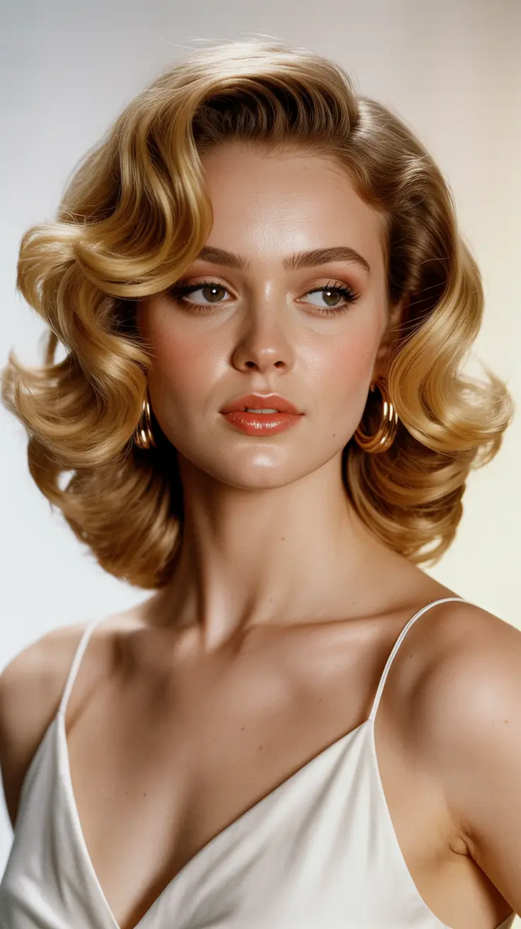 Honey blonde hair color 2026 Retro Hollywood Caramel Waves