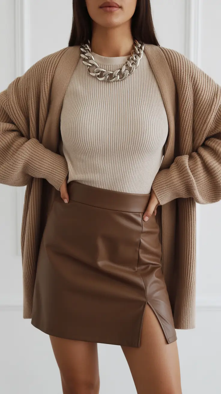 trendy outfits 2026 Caramel Luxe Contrast