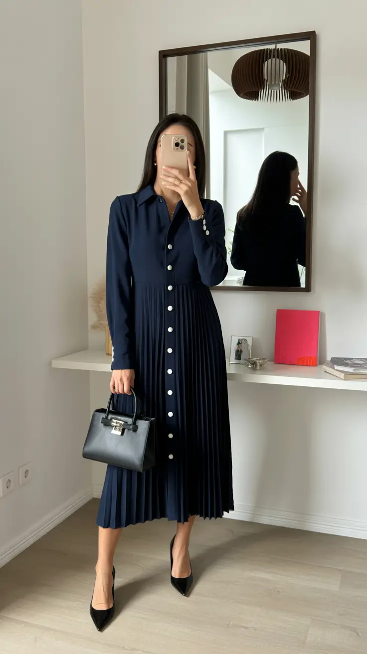 old money outfits woman Midnight Pleats