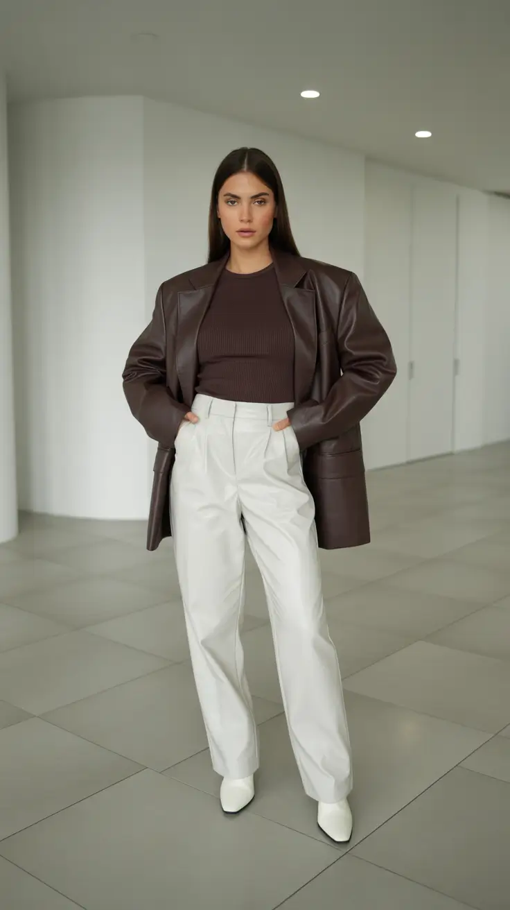 old money outfits autumn Leather and Ivory