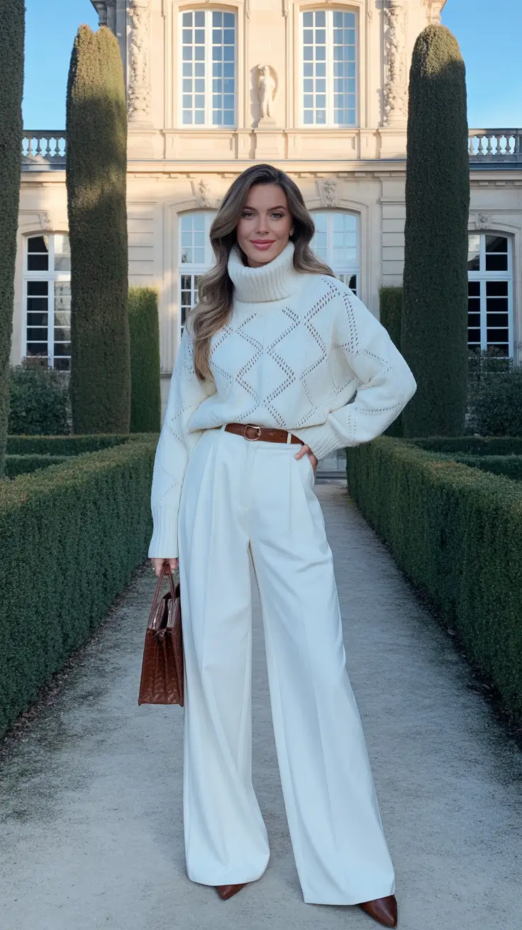 old money outfits women winter elegant Winter Whites Redefined