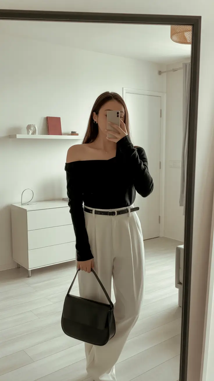 old money outfits woman Monochrome Grace