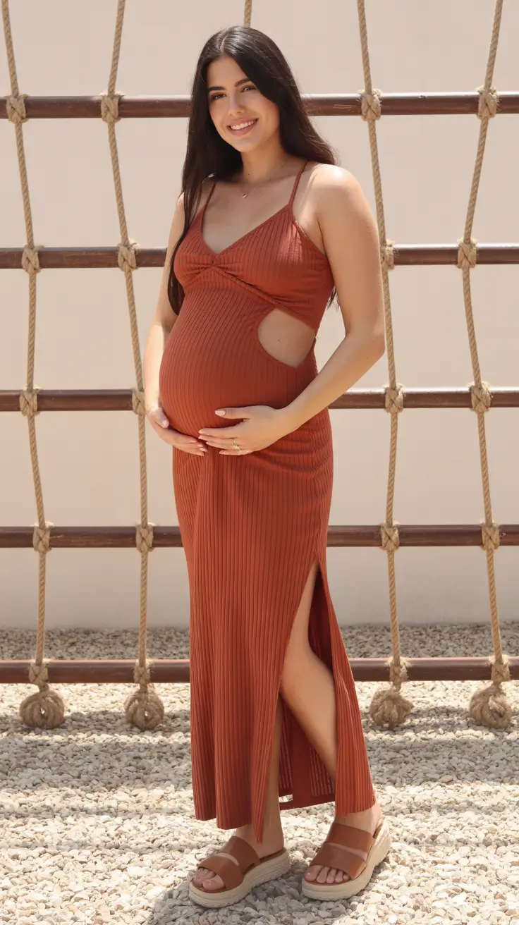 pregnancy outfits autumn Terracotta Warmth