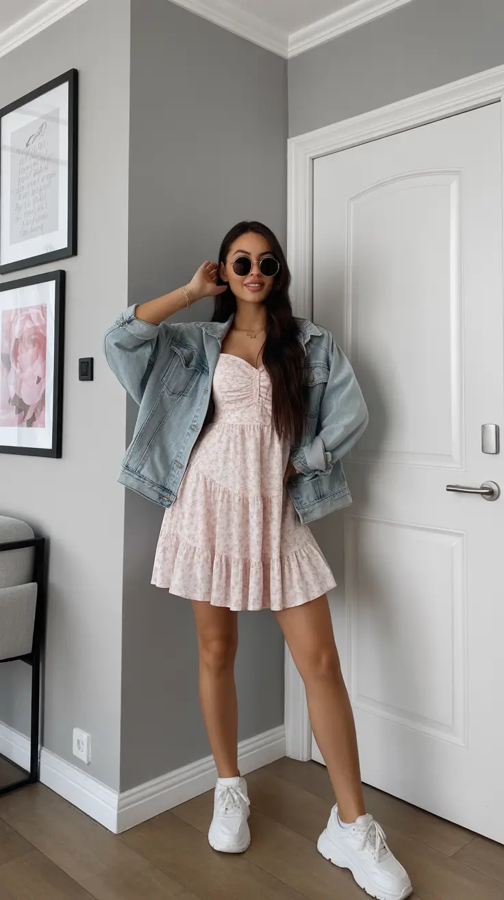 Stylish capsule wardrobe outfits 2026 Light Denim Layers and Soft Romance