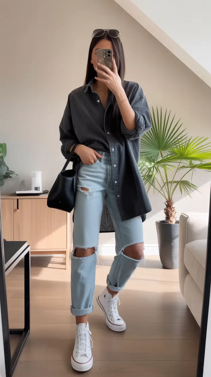 Stylish capsule wardrobe outfits 2026 Relaxed Denim Layers for Minimalist Summer 2026