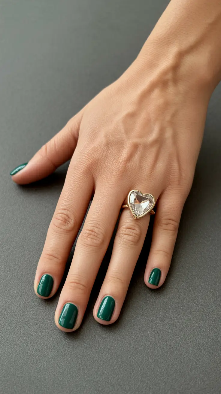 Stylish Green Nails Christmas 2025 Simple Chic Minimalism