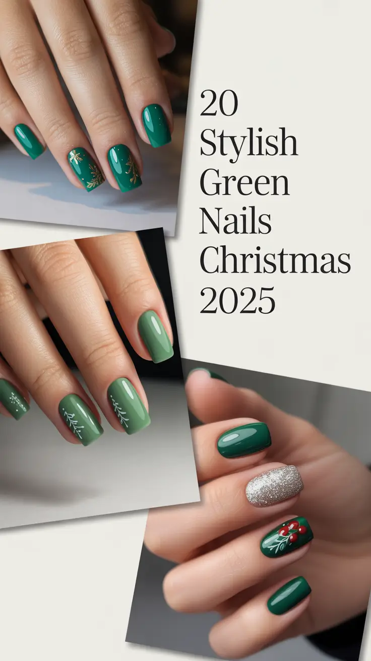 Stylish Green Nails Christmas 2025: Festive Holiday Designs in Sage, Emerald & Gold