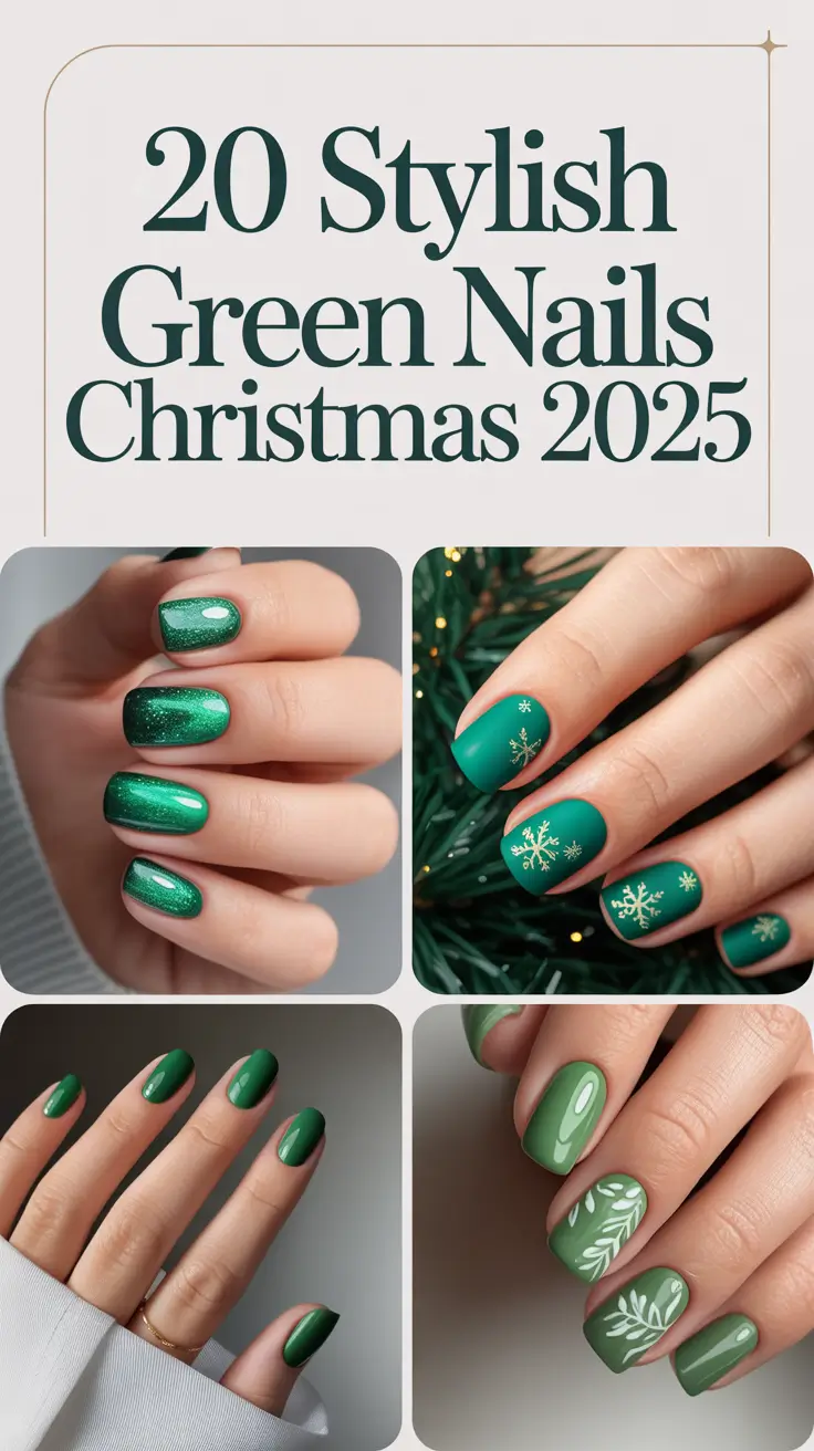 Stylish Green Nails Christmas 2025: Festive Holiday Designs in Sage, Emerald & Gold