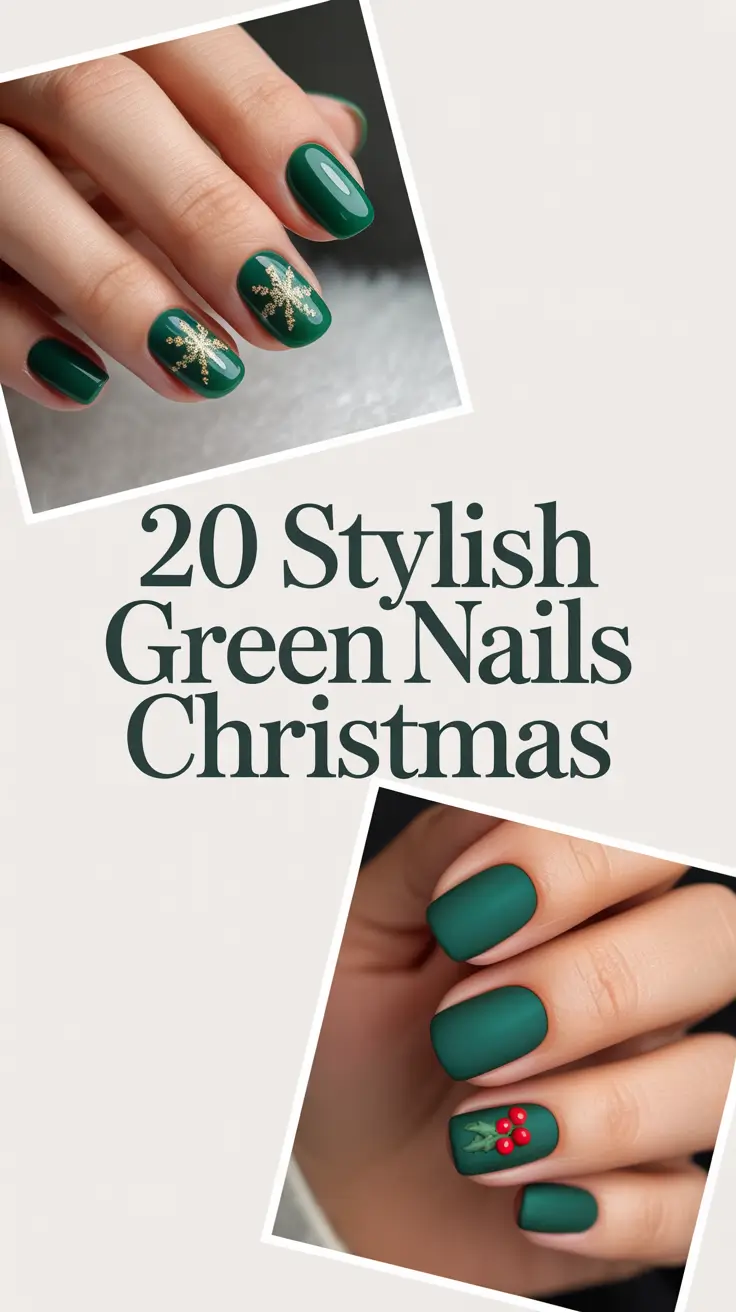 Stylish Green Nails Christmas 2025: Festive Holiday Designs in Sage, Emerald & Gold