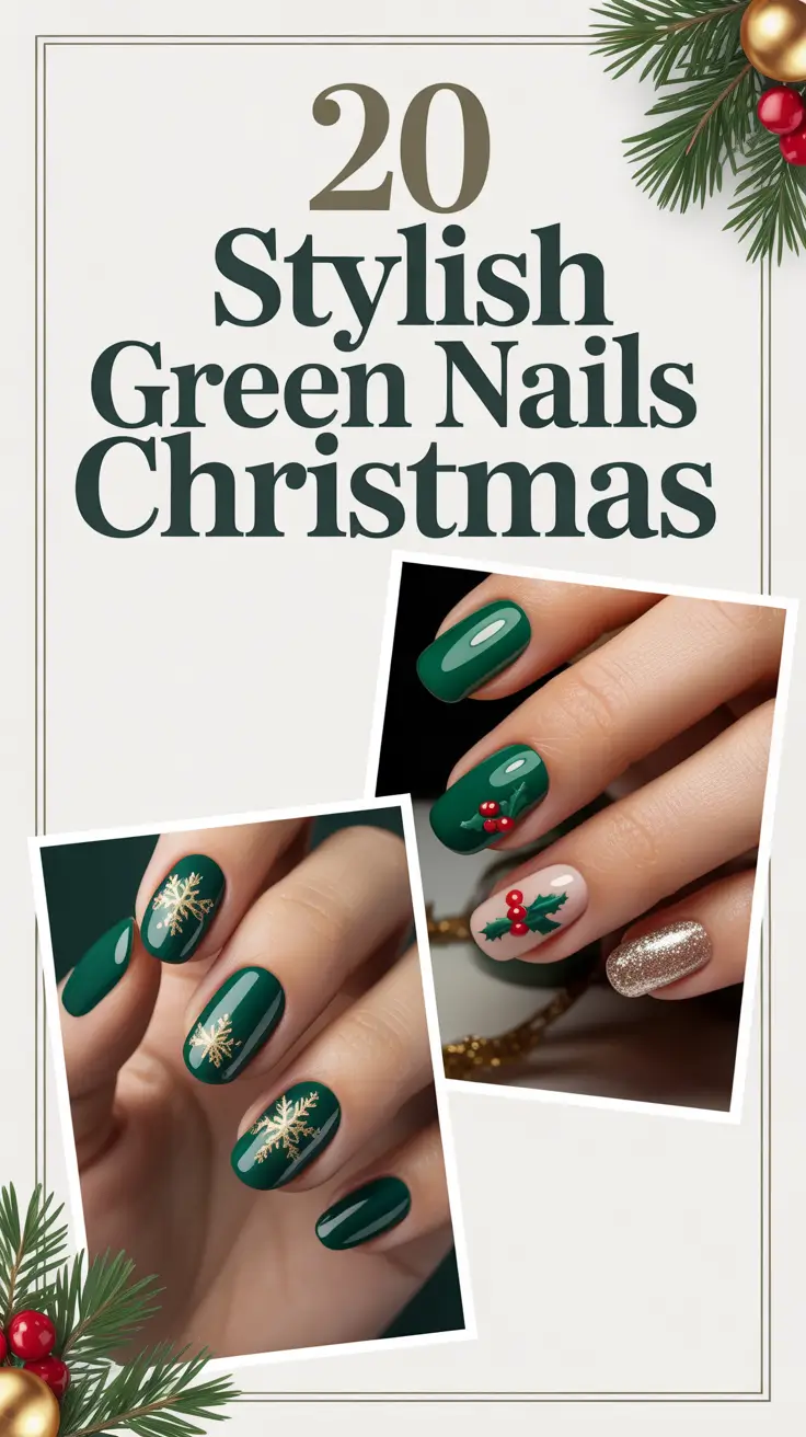 Stylish Green Nails Christmas 2025: Festive Holiday Designs in Sage, Emerald & Gold