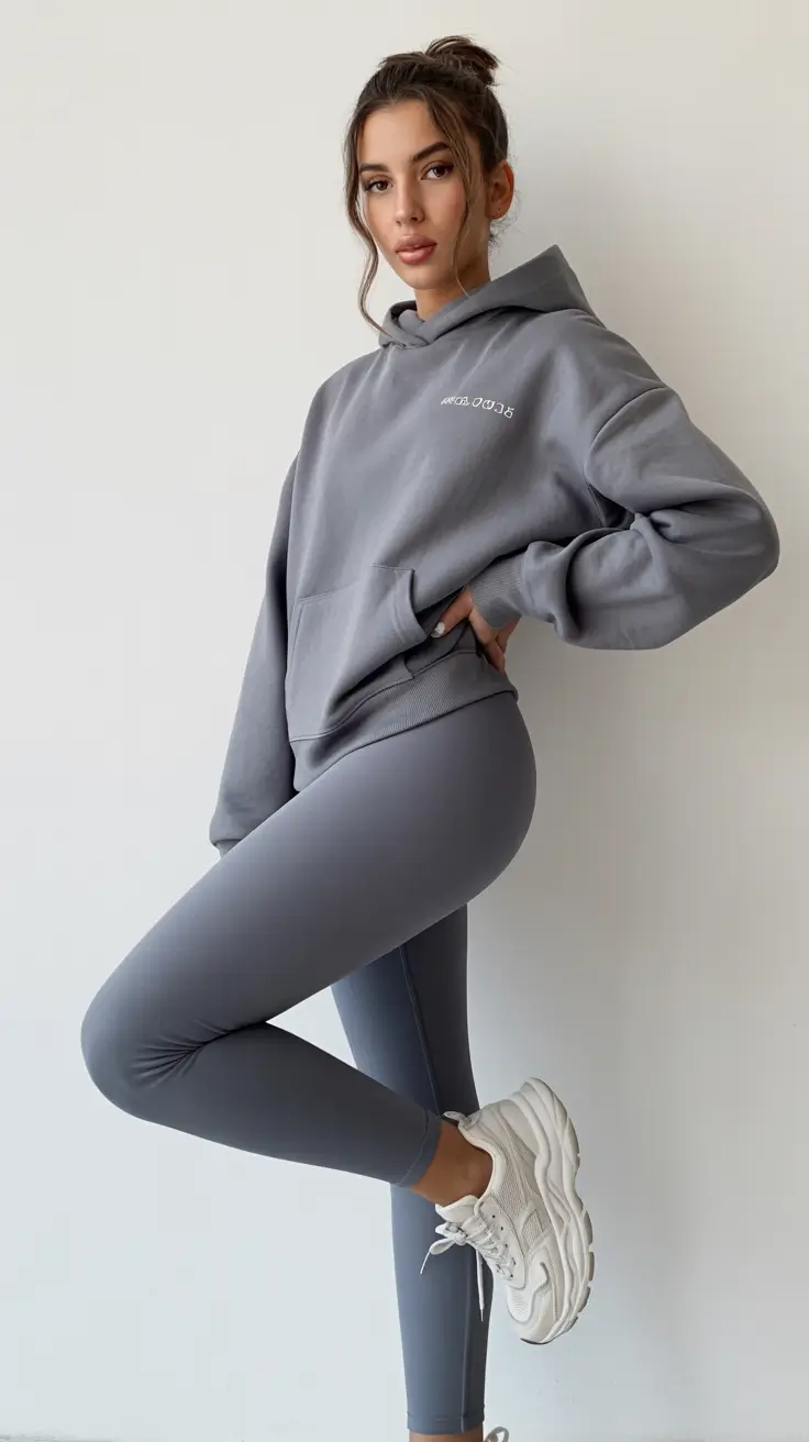Trendy legging outfits 2026 Grey Zone Energy