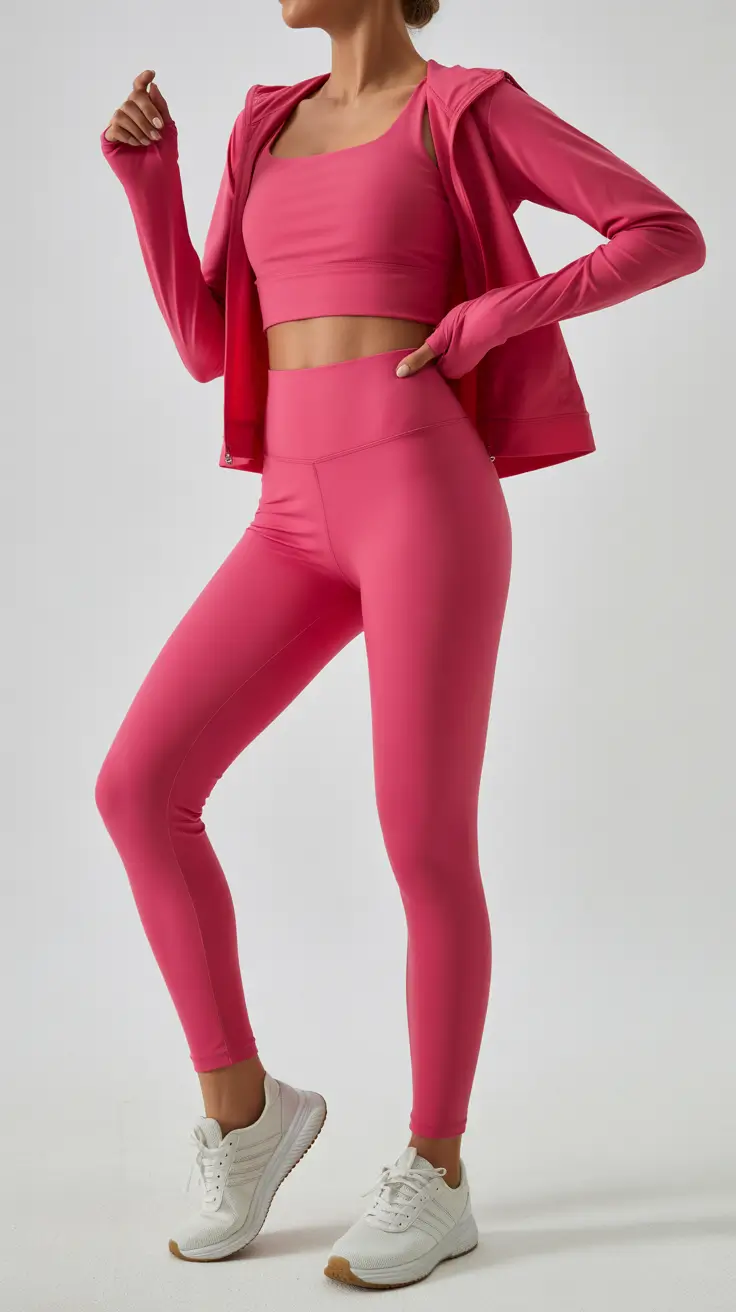 Trendy legging outfits 2026 Pink Power Mood