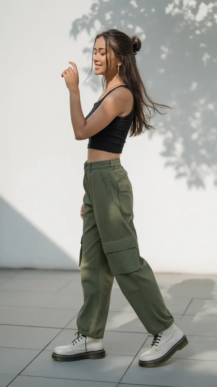 Trendy outfit ideas 2026 Utility Chic in Olive Green
