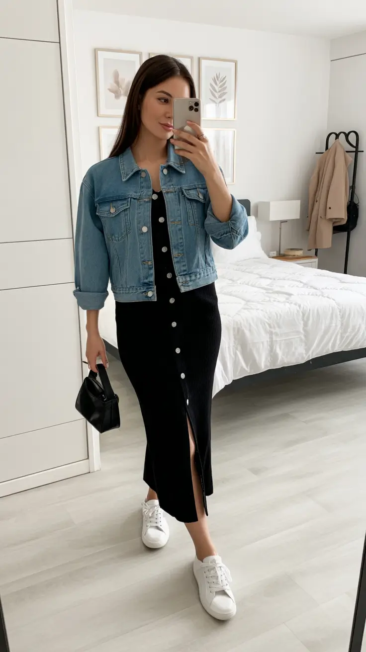 Trendy outfit ideas 2026 Denim Jacket Revival