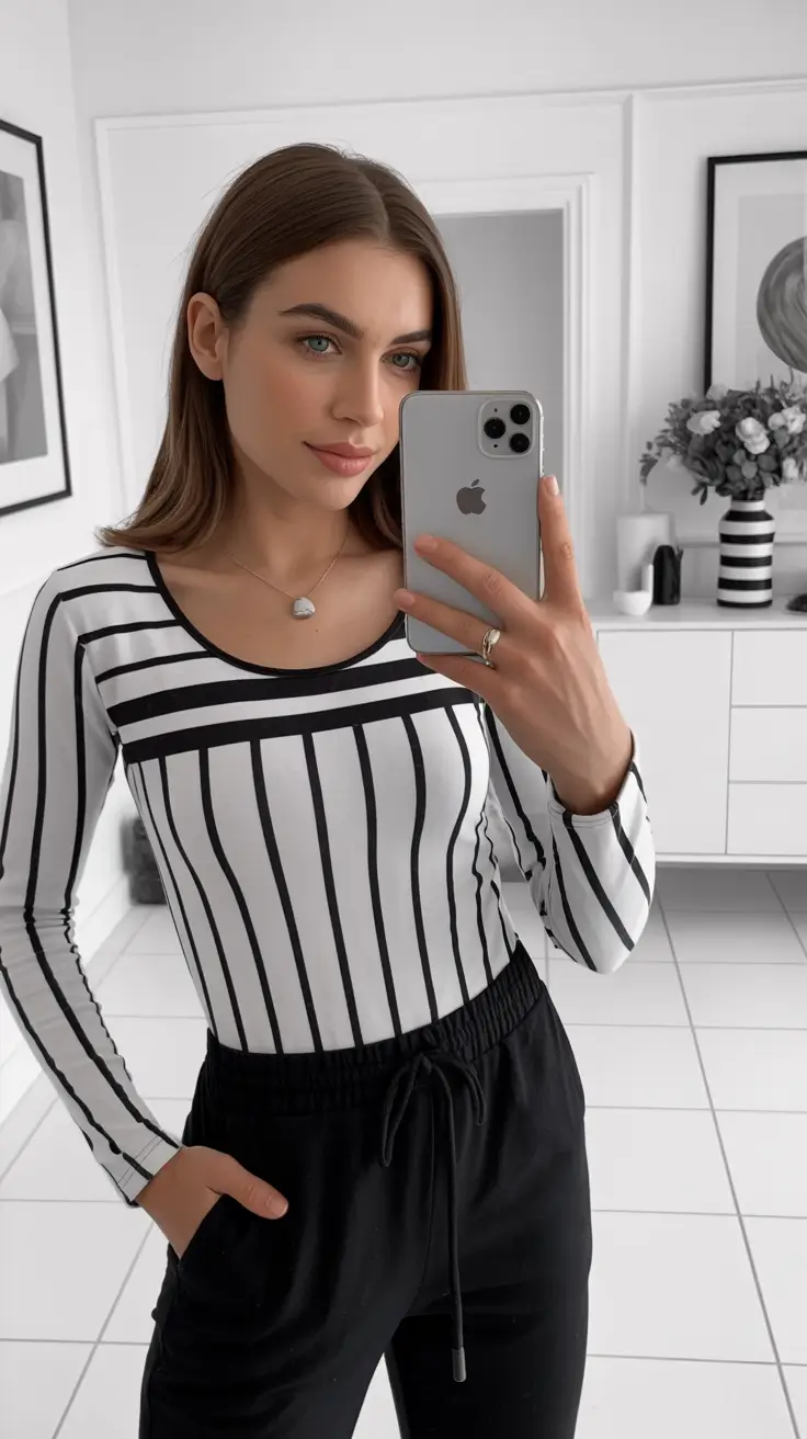 Trendy outfit ideas 2026 Monochrome Lines for Everyday Sophistication