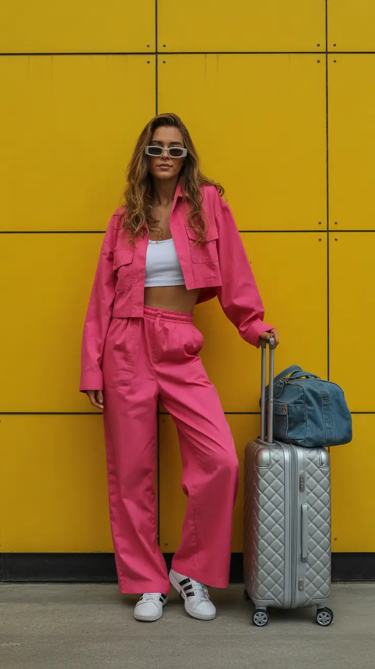 Trendy Travel Outfits 2026 Bold Pink Power
