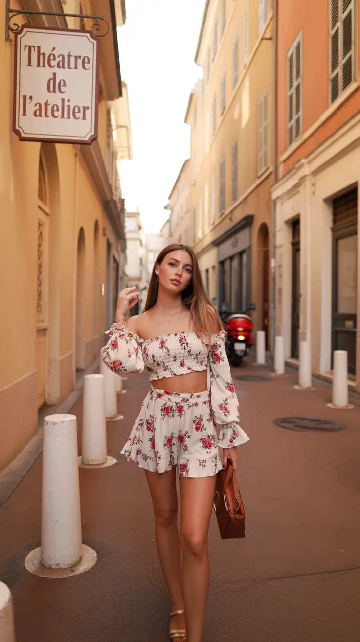 vacation outfits for women 2026 Romantic Florals in the Streets of Europe