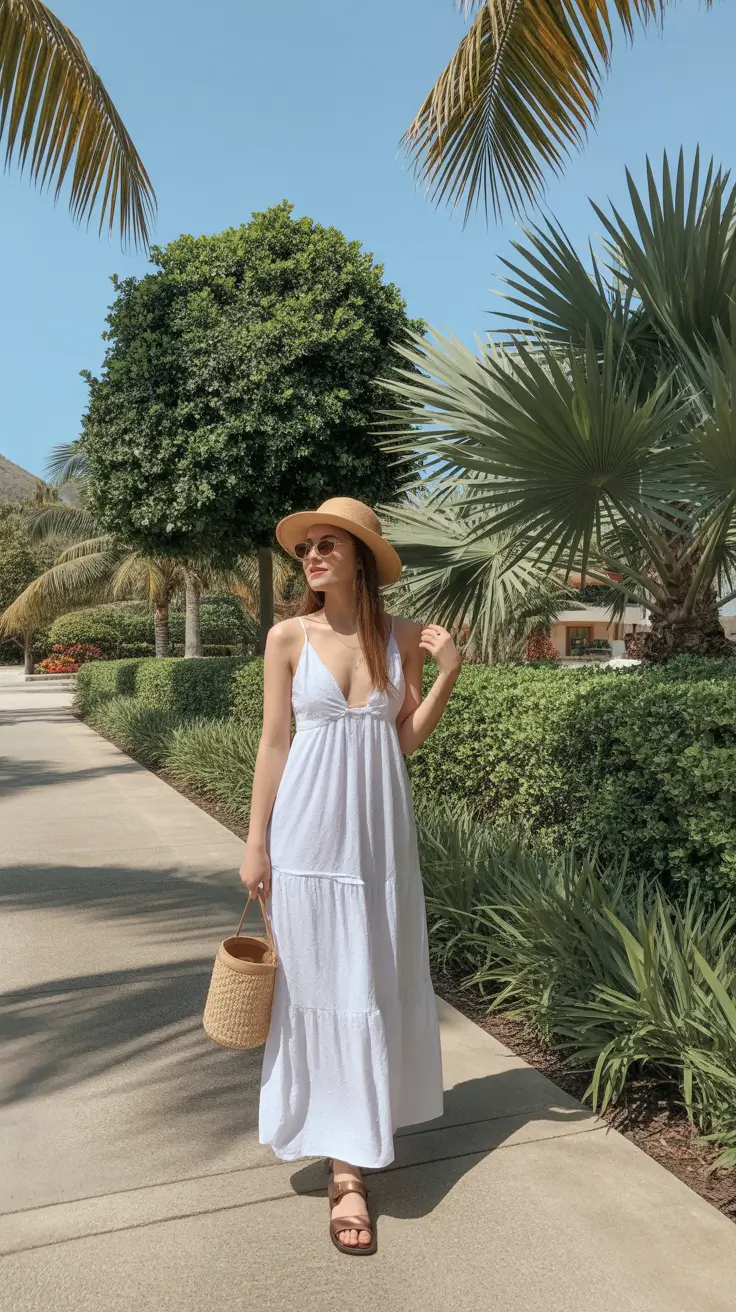 vacation outfits for women 2026 White Maxi Magic Under the Palms
